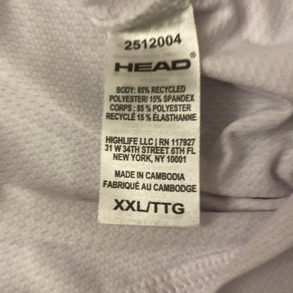 Head XXL Men’s Performance Hoodie Full Zip White Wicking Running - Picture 6 of 10